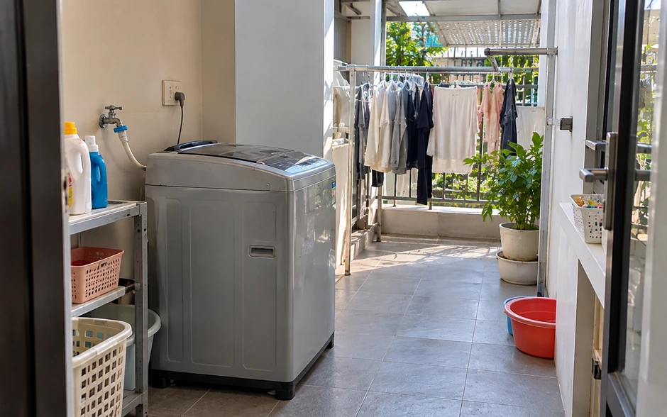 Tại sao ngày càng nhiều gia đình không còn đặt máy giặt trong nhà vệ sinh? 2 vị trí mới khô ráo, gọn nhà, dùng cũng thuận tiện hơn Tại sao ngày càng nhiều gia đình không còn đặt máy giặt trong nhà vệ sinh? 2 vị trí mới khô ráo, gọn nhà, dùng cũng thuận tiện hơn
