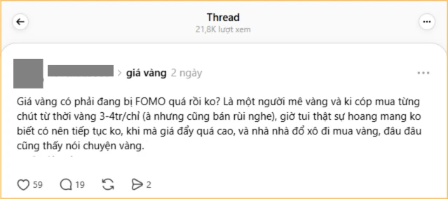 Tâm trạng người mua vàng từ thời giá vàng 3-4 triệu 1 chỉ