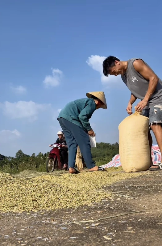 Thủ môn Bùi Tiến Dũng về quê phơi lúa cho mẹ Thủ môn Bùi Tiến Dũng về quê phơi lúa cho mẹ
