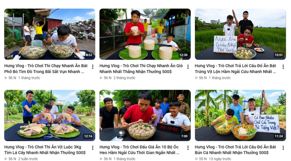 Thu nhập của Hưng Vlog