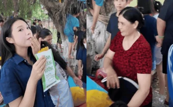 Tiểu thư Hà thành Doãn Hải My về quê chồng đi hội làng, ăn quà vặt, thái độ của mẹ Văn Hậu gây chú ý