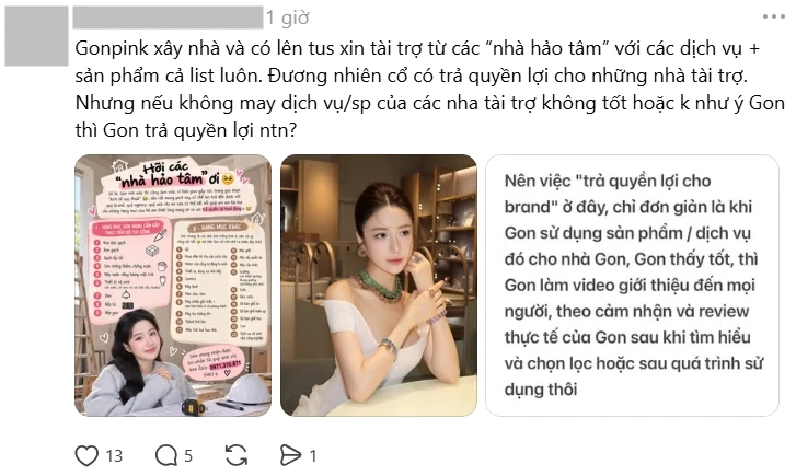 TikToker 3,3 triệu followers “xây nhà kêu gọi tài trợ từ keo dán gạch đến bếp gas” gây tranh cãi TikToker 3,3 triệu followers “xây nhà kêu gọi tài trợ từ keo dán gạch đến bếp gas” gây tranh cãi