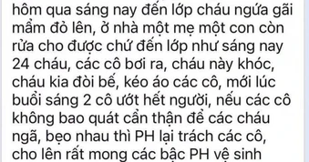 Tin nhắn của một cô giáo mầm non khiến nhiều cư dân mạng đọc xong toát mồ hôi: Vất vả còn hơn người giúp việc!