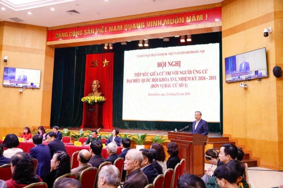 Tổng Bí thư Tô Lâm dự Hội nghị tiếp xúc giữa cử tri với người ứng cử đại biểu Quốc hội
