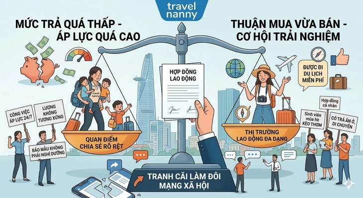 Tranh cãi gia đình Tây đăng tuyển bảo mẫu 375.000 đồng/ngày tiếp tục chia đôi mạng xã hội