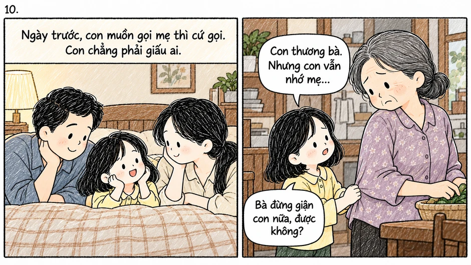 Từ ngày bố mẹ ly hôn, bà nội luôn muốn con ghét và hận mẹ, nhưng con không thể làm được Từ ngày bố mẹ ly hôn, bà nội luôn muốn con ghét và hận mẹ, nhưng con không thể làm được