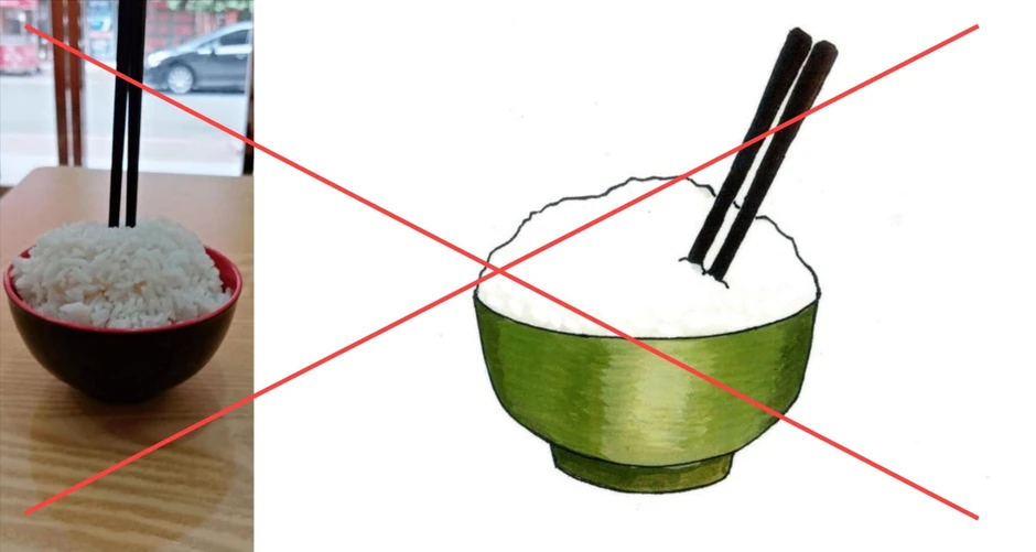 Vì sao người xưa kiêng cắm đũa thẳng đứng vào bát cơm? Vì sao người xưa kiêng cắm đũa thẳng đứng vào bát cơm?