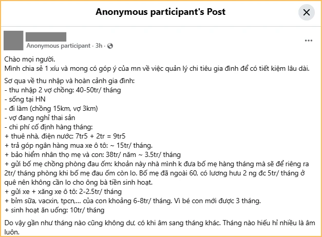 Vợ chồng Hà Nội lương 50 triệu, còn ở thuê vẫn trả góp mua ô tô 15 triệu/tháng: Dân mạng muốn đồng cảm cũng khó Vợ chồng Hà Nội lương 50 triệu, còn ở thuê vẫn trả góp mua ô tô 15 triệu/tháng: Dân mạng muốn đồng cảm cũng khó