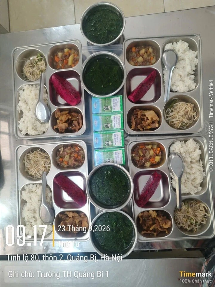 Vụ suất ăn bán trú tại trường Tiểu học Quảng Bị 1: Chất lượng thịt và định lượng chưa bảo đảm Vụ suất ăn bán trú tại trường Tiểu học Quảng Bị 1: Chất lượng thịt và định lượng chưa bảo đảm