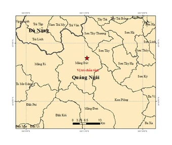 Xảy ra liên tiếp ba trận động đất tại tỉnh Quảng Ngãi