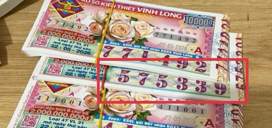 Xổ số miền Nam ngày 22 tháng 5: Người mua vé dãy số đẹp '8586' trúng đài Trà Vinh Xổ số miền Nam ngày 22 tháng 5: Người mua vé dãy số đẹp '8586' trúng đài Trà Vinh