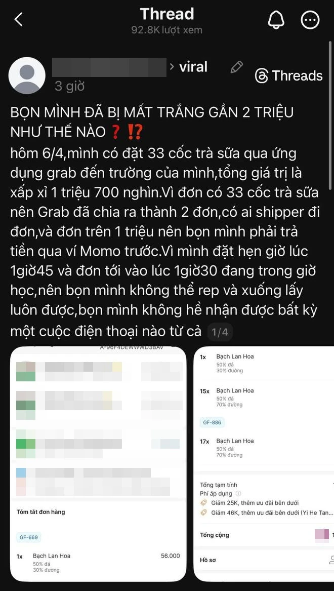 Xôn xao "bài đăng xin lỗi" từ tài khoản nhận là học sinh tố "shipper tự ý tiêu hủy 33 ly trà sữa giá 1,7 triệu" Xôn xao "bài đăng xin lỗi" từ tài khoản nhận là học sinh tố "shipper tự ý tiêu hủy 33 ly trà sữa giá 1,7 triệu"