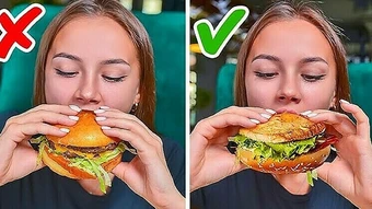 Ăn burger đúng cách để không rơi nhân và chảy nước sốt