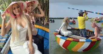 Khách Mỹ "quay thuyền thúng" ở Việt Nam gây sốt, hút 28 triệu lượt xem