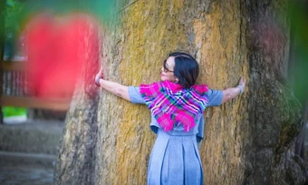 Khách Việt kể cảm giác ôm 'cây thần' hơn 1.000 tuổi