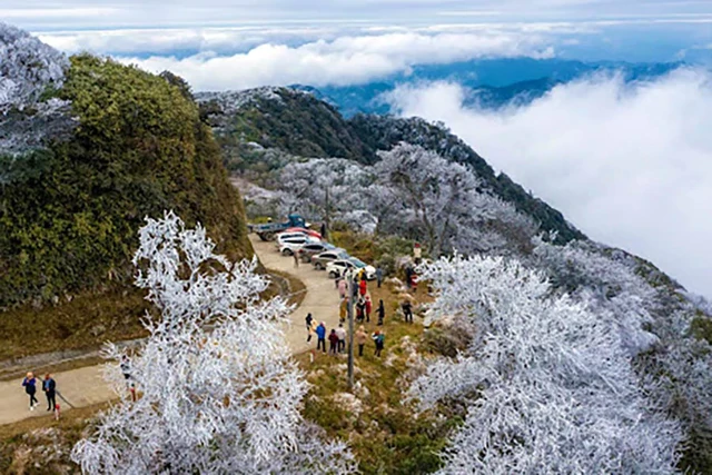Phát hiện đỉnh núi cao 1.931 m ở Việt Nam, từng lạnh -9°C, mùa đông phủ băng trắng đẹp như châu Âu