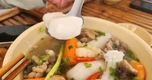 Thưởng thức bánh canh dừa sáp độc đáo tại Bảo tàng dừa sáp Trà Vinh