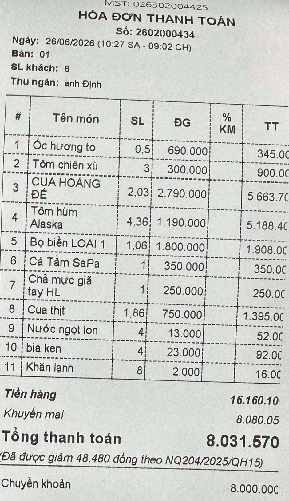Vụ chàng trai bị bạn bỏ lại với hoá đơn 16 triệu: Cô gái đã chuyển 8 triệu Vụ chàng trai bị bạn bỏ lại với hoá đơn 16 triệu: Cô gái đã chuyển 8 triệu