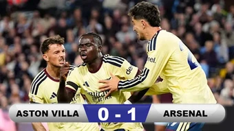 Kết quả Aston Villa 0-1 Arsenal: Pháo thủ bám sát Man City
