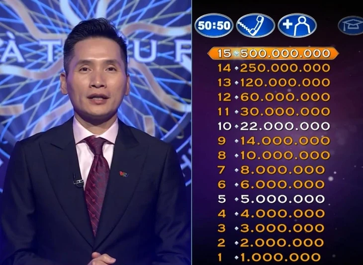 Ai là triệu phú tăng thưởng lên 500 triệu đồng, tìm người chinh phục câu hỏi số 15 hóc búa Ai là triệu phú tăng thưởng lên 500 triệu đồng, tìm người chinh phục câu hỏi số 15 hóc búa