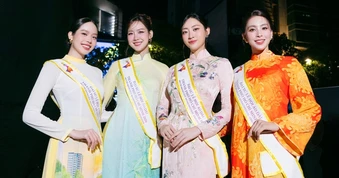 Áo dài bằng tơ không dệt đặc biệt của Trung Đinh