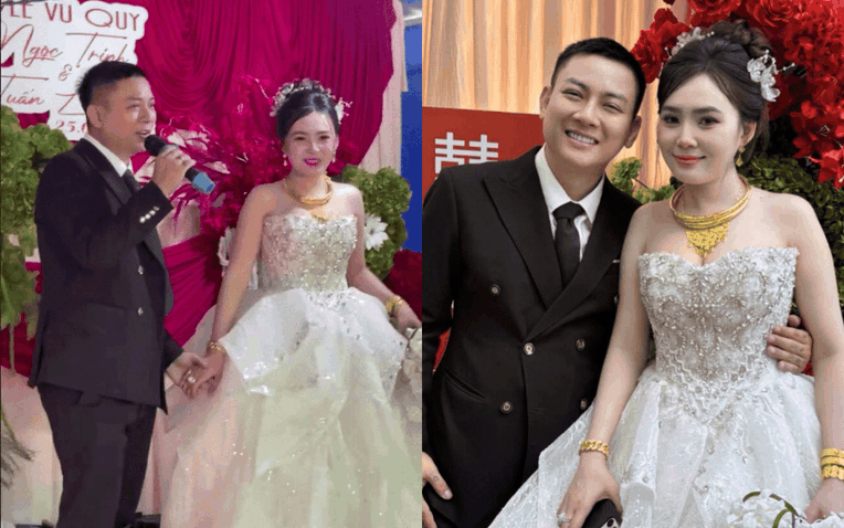 Biểu cảm lạ của Ngọc Trinh trong đám cưới với Hoài Lâm Biểu cảm lạ của Ngọc Trinh trong đám cưới với Hoài Lâm