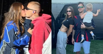 Có thể là rụng rời khi nhìn Justin Bieber khóa môi Hailey ở Coachella 2026, quý tử không lộ mặt vẫn hot ngang bố mẹ