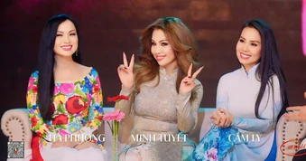 Gia đình Hà Phương, Cẩm Ly, Minh Tuyết xuất hiện trên truyền hình Mỹ