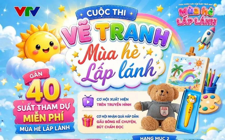 Khởi động cuộc thi vẽ tranh "Mùa hè lấp lánh": Cơ hội nhận vé tham dự đại nhạc hội thiếu nhi trên VTV3 Khởi động cuộc thi vẽ tranh "Mùa hè lấp lánh": Cơ hội nhận vé tham dự đại nhạc hội thiếu nhi trên VTV3