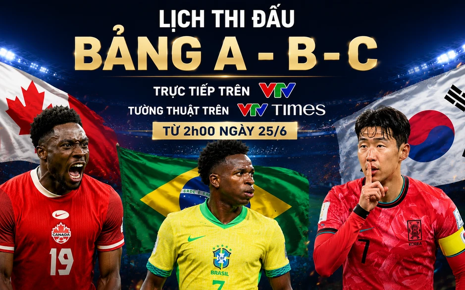 Lịch thi đấu và trực tiếp FIFA World Cup 2026™ trên VTV ngày 25/6: Bảng A, B, C xác định những tấm vé đi tiếp Lịch thi đấu và trực tiếp FIFA World Cup 2026™ trên VTV ngày 25/6: Bảng A, B, C xác định những tấm vé đi tiếp