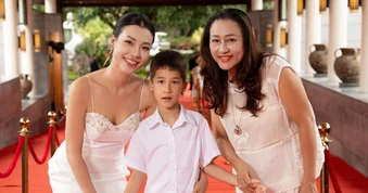 MC Hoàng Oanh trẻ trung ở tuổi 36, hiếm hoi đưa con trai lai Tây xuất hiện