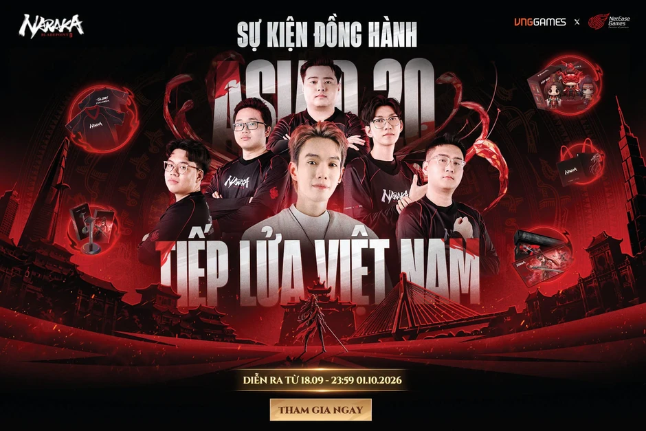 NARAKA: Bladepoint hợp tác MASEW và KIMLONG ra mắt ca khúc cổ vũ đội tuyển Quốc gia tại ASIAD 20 NARAKA: Bladepoint hợp tác MASEW và KIMLONG ra mắt ca khúc cổ vũ đội tuyển Quốc gia tại ASIAD 20