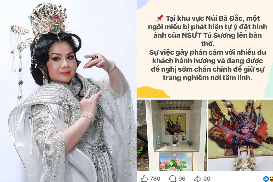 Nghệ sĩ cải lương Tú Sương nói gì vụ hình ảnh được đặt trong miếu thờ? Nghệ sĩ cải lương Tú Sương nói gì vụ hình ảnh được đặt trong miếu thờ?