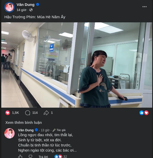 Nghệ sĩ Vân Dung khóc nghẹn trong bệnh viện Nghệ sĩ Vân Dung khóc nghẹn trong bệnh viện