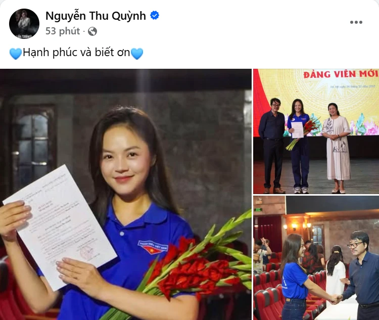 Nữ diễn viên Việt vừa được kết nạp Đảng, từng được cả Bộ Quốc phòng khen thưởng mới tài