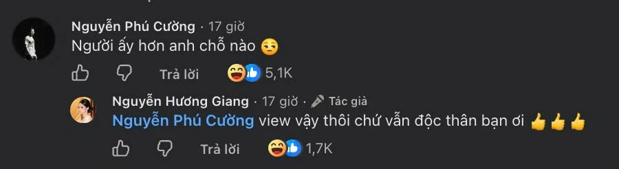 Phú Cường chất vấn thẳng "người ấy có gì hơn anh" khi Hương Giang đăng ảnh đi ăn tối bên người đàn ông khác Phú Cường chất vấn thẳng "người ấy có gì hơn anh" khi Hương Giang đăng ảnh đi ăn tối bên người đàn ông khác