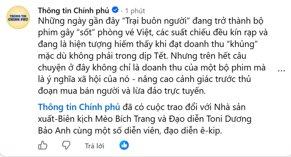 Thông tin Chính phủ chia sẻ thông tin độc quyền về Trại Buôn Người, ekip ấp ủ bản phim dưới 18+ Thông tin Chính phủ chia sẻ thông tin độc quyền về Trại Buôn Người, ekip ấp ủ bản phim dưới 18+
