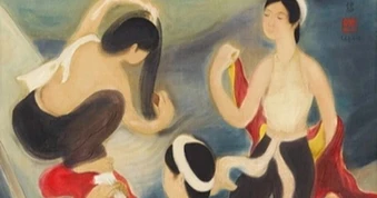 Tranh “Ba thiếu nữ tắm” của danh họa Lê Phổ được bán với giá hơn 17 tỷ đồng