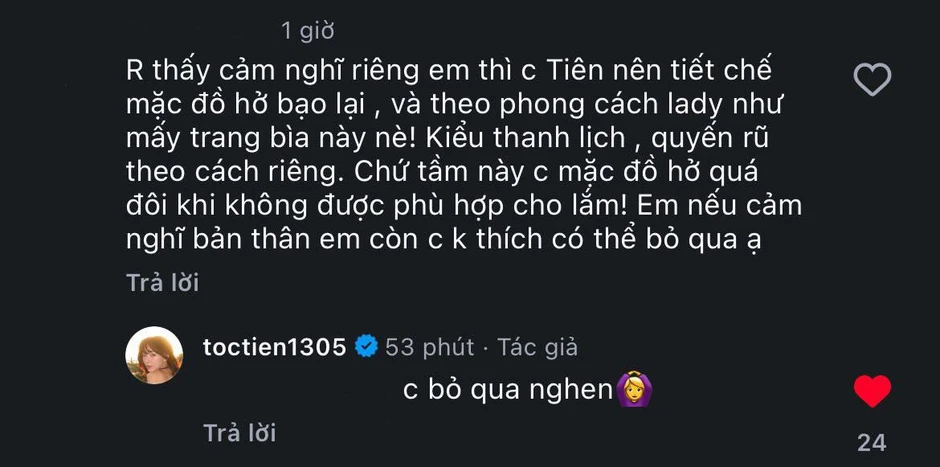 Tranh luận về Tóc Tiên Tranh luận về Tóc Tiên