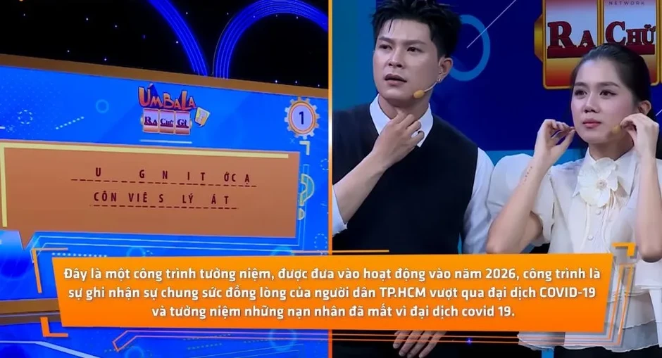 Úm ba la ra chữ gì: MC Hoàng Rapper bất ngờ vì đội chơi mất 15 giây trả lời đúng 4 câu hỏi liên tiếp Úm ba la ra chữ gì: MC Hoàng Rapper bất ngờ vì đội chơi mất 15 giây trả lời đúng 4 câu hỏi liên tiếp