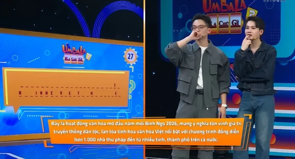 Úm ba la ra chữ gì: Nam Khánh gây ấn tượng với loạt đáp án chuẩn xác, đưa đồng đội thắng lớn Úm ba la ra chữ gì: Nam Khánh gây ấn tượng với loạt đáp án chuẩn xác, đưa đồng đội thắng lớn