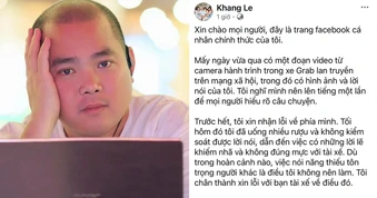 Vụ nhạc sĩ Minh Khang: Tài xế Grab nói gì về việc không xóa video?
