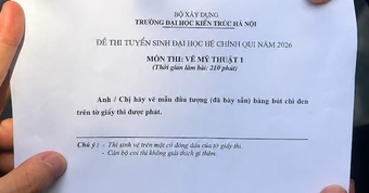 "Lộ" đề thi năng khiếu 2026 của Đại học Kiến trúc Hà Nội: Đề "cho chép" nhưng năm nào cũng đầy người trượt