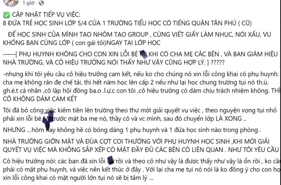 8 học sinh tiểu học ở TPHCM lập nhóm nói xấu, vu khống bạn cùng lớp: Nhà trường báo cáo gì? 8 học sinh tiểu học ở TPHCM lập nhóm nói xấu, vu khống bạn cùng lớp: Nhà trường báo cáo gì?