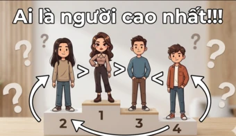 Bài toán gây tranh cãi: Ai là người cao nhất trong nhóm bạn 4 người?
