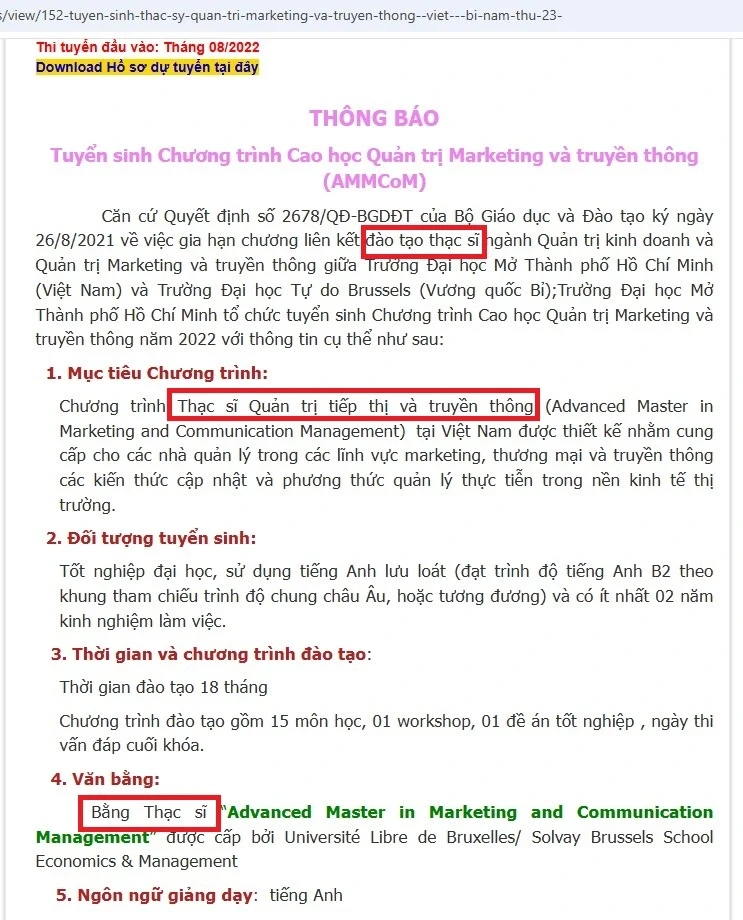 Bằng thạc sĩ không được công nhận, trường đại học ở TPHCM bị kiện ra toà Bằng thạc sĩ không được công nhận, trường đại học ở TPHCM bị kiện ra toà