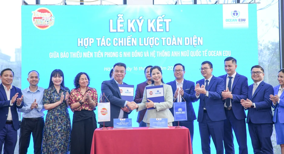 Báo Thiếu niên Tiền phong và Nhi đồng ký kết hợp tác chiến lược với Ocean Edu Báo Thiếu niên Tiền phong và Nhi đồng ký kết hợp tác chiến lược với Ocean Edu