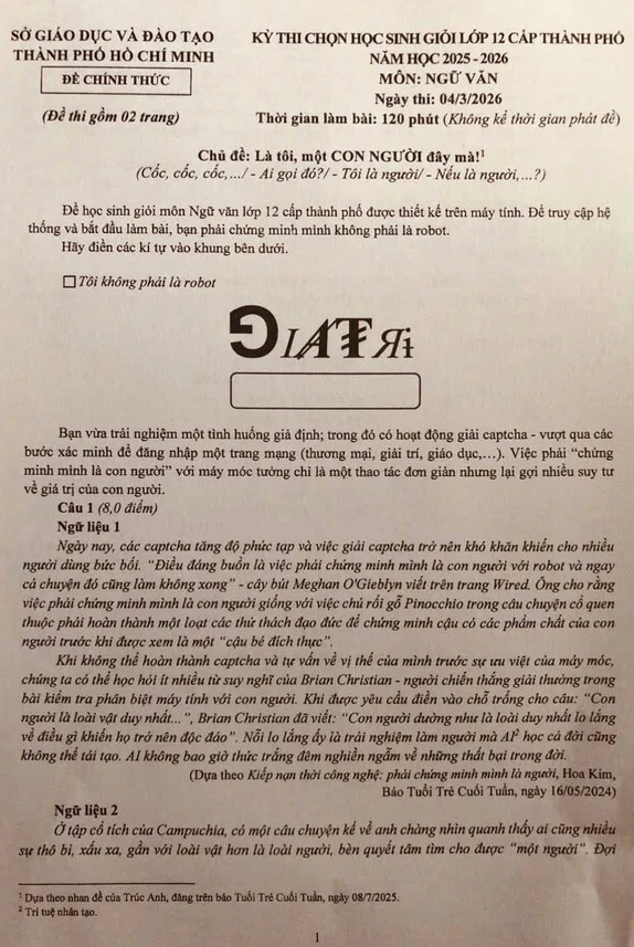 Cách chứng minh 'mình là con người' trong đề thi học sinh giỏi môn ngữ văn