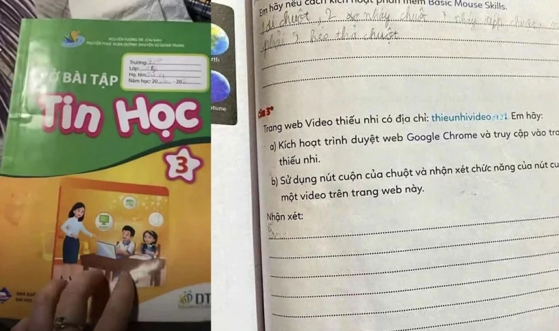 Công an vào cuộc “Vở bài tập Tin học lớp 3” chứa website “đen” Công an vào cuộc “Vở bài tập Tin học lớp 3” chứa website “đen”