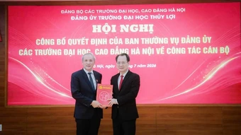 Công bố Quyết định chuẩn y Bí thư, Phó Bí thư Đảng ủy Trường đại học Thủy lợi